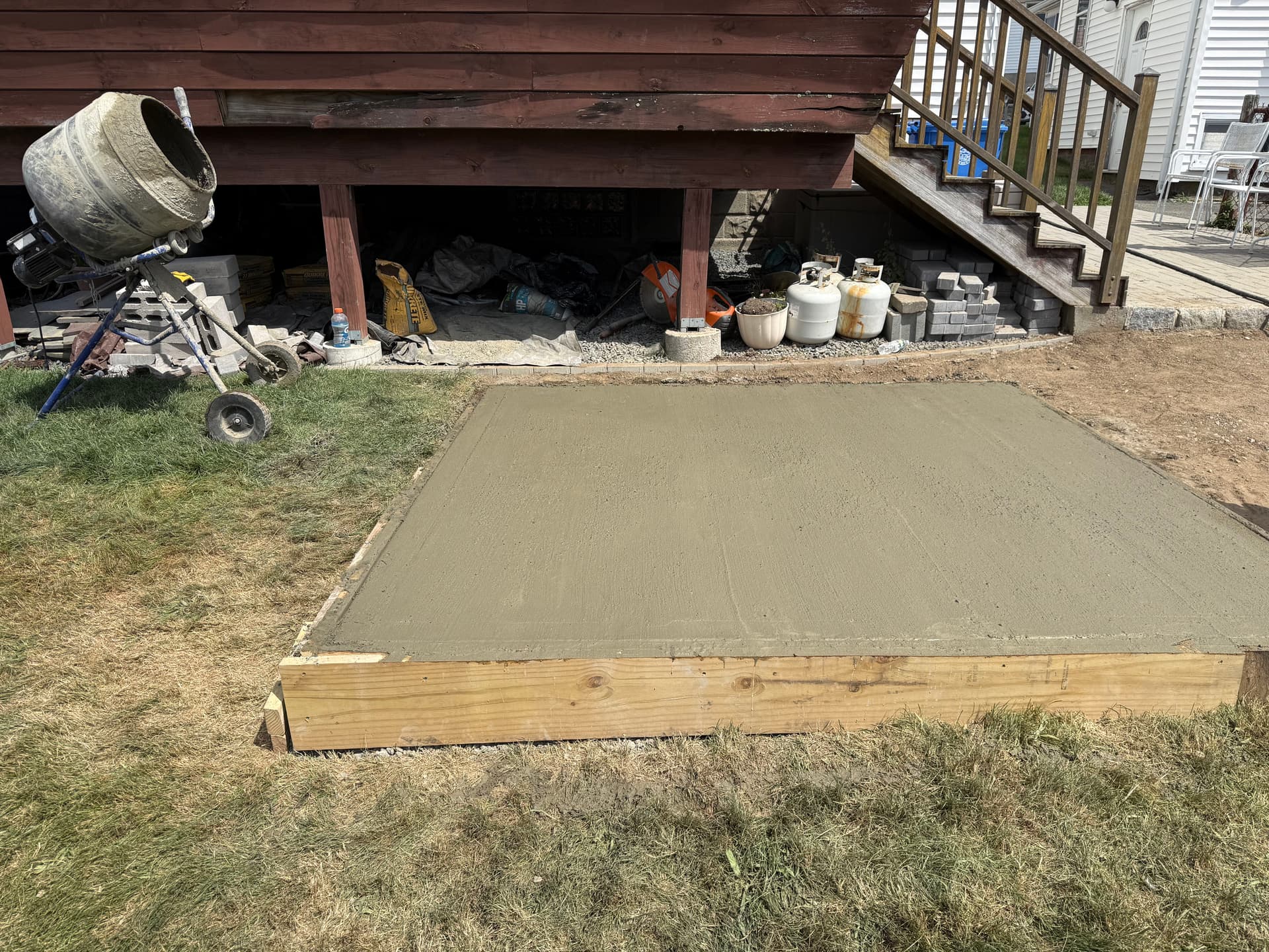 Fresh Concrete Pad Poured and Ready to Go