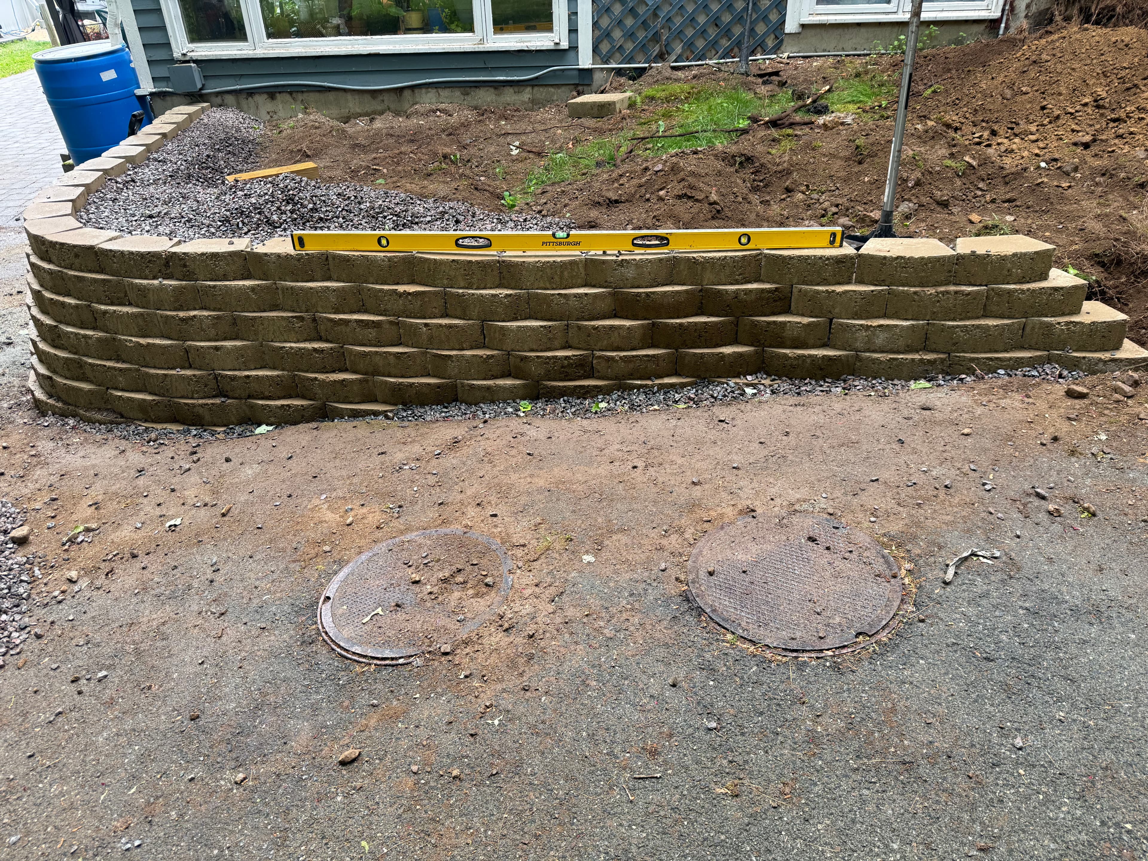 Project Retaining Wall Build Coming Together Block by Block image