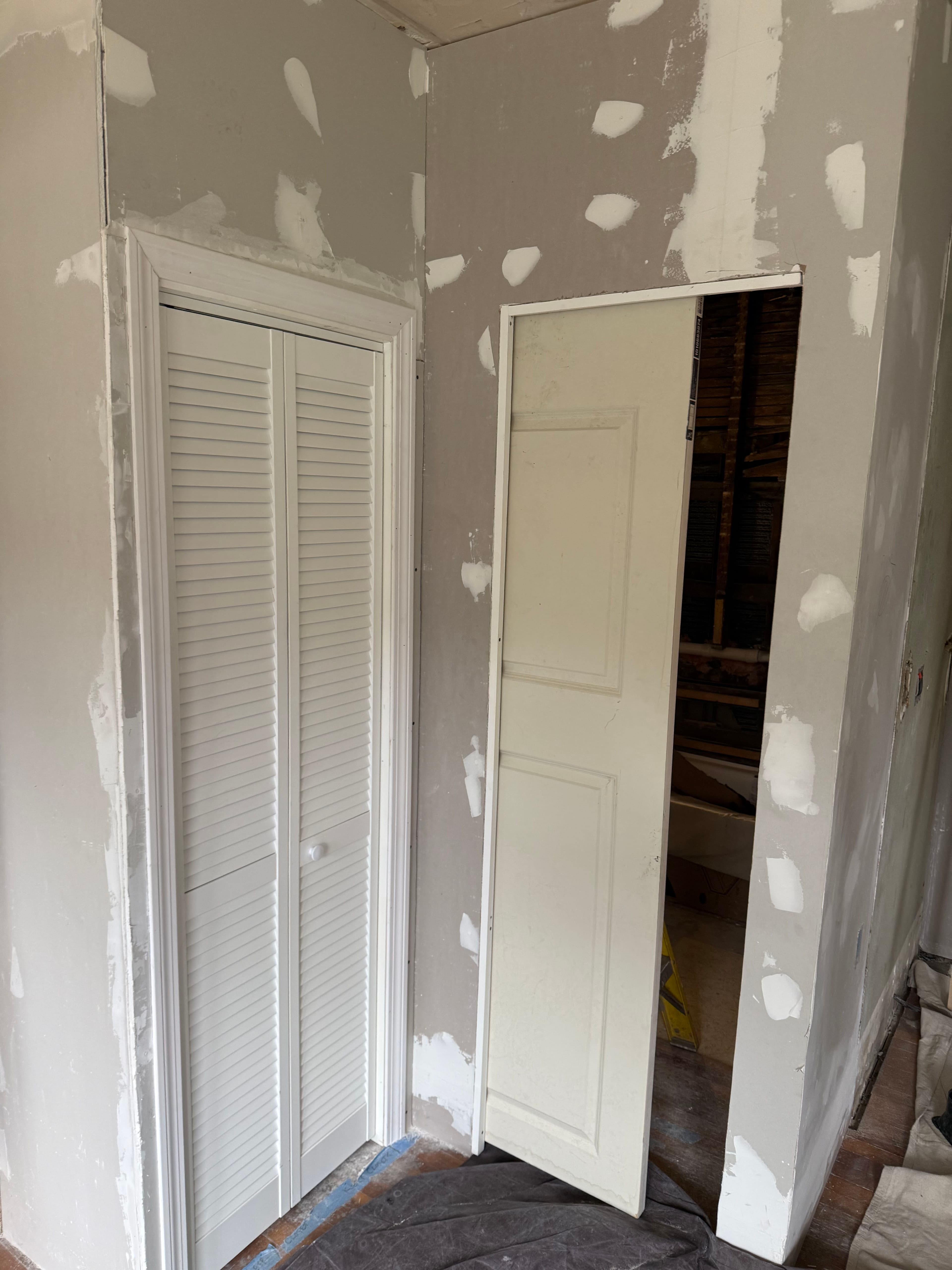 Project Pocket Door and Closet Build in a Tight Bathroom Space image