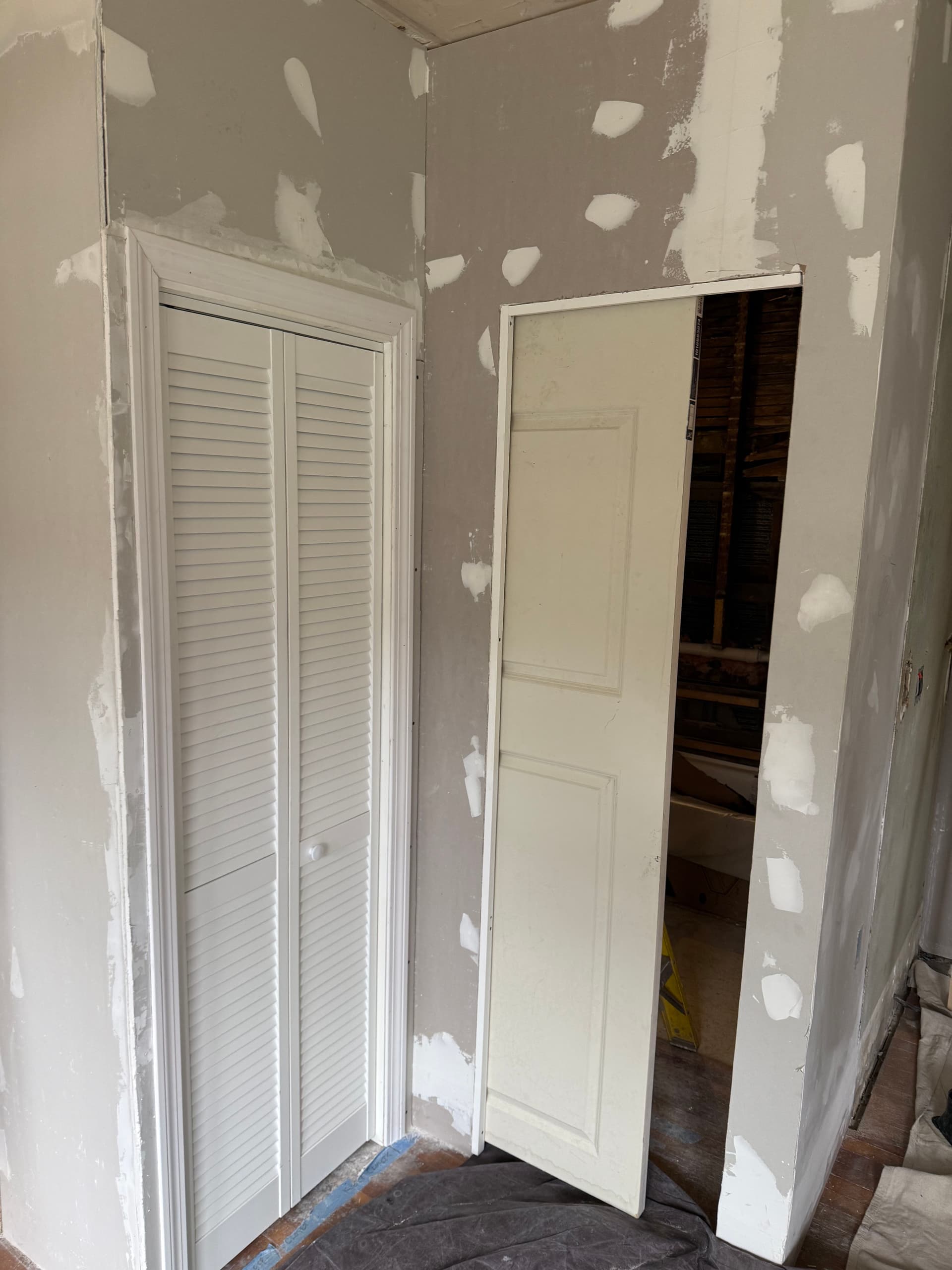 Pocket Door and Closet Build in a Tight Bathroom Space image